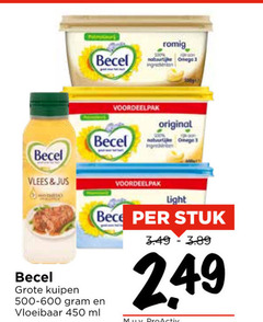  becel margarine olie en vetten 450 romig natuur omega original vlees jus vloeibaar ml light stuk pro-activ 