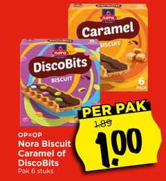  nora biscuit 6 caramel discobits pak stuks pack 1 00 