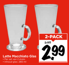  koffieglazen 2 latte macchiato glas stuks inhoud ml pack 5.99 