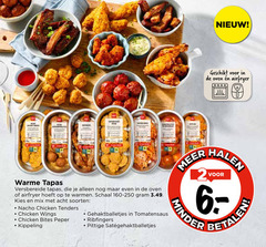  555 warme tapas oven airfryer warmen schaal mix soorten nacho chicken tenders wings gehaktballetjes tomatensaus bites peper kippeling pittige minder 