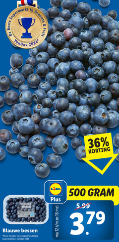  blauwe bessen 12 18 36 500 supermarkt groente fruit 5.99 versrapport landelijke supermarkten oktober 