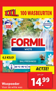  formil wasmiddel 20 100 xxl wasbeurten freshness experience white 6 5 kilo bali waspoeder witte 