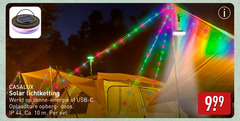  10 solar lichtketting zonne energie usb oplaadbare opberg doos ca. 
