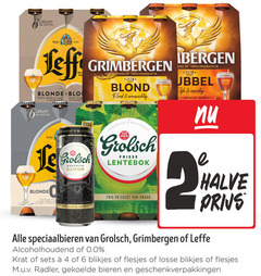  leffe grimbergen grolsch krat bier speciaalbieren blikjes 2 4 6 anno blonde nuances vanille clou kruidnagel subtiel abbaye opgericht 1128 blond rond evenwichtig abdij rijk moutig bitter world keer meesters le avec des kanon meesterschap frisse lentebok fris zacht halve 0.0 radler bieren geschenkverpakkingen 