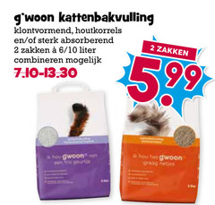  2 kattenbakvulling klontvormend houtkorrels absorberend zakken 6 10 liter combineren 5.99 gwoon fris geurtje hes 