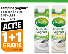  campina yoghurt 1 2 pakken liter v.a. halfvolle 