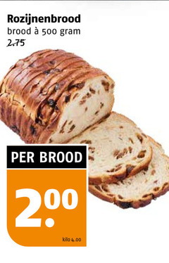  brood 200 500 rozijnenbrood kilo 