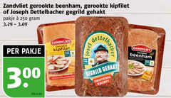  250 zandvliet gerookte beenham kipfilet joseph dettelbacher gegrild gehakt pakje 30 origineel recept kilo 