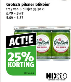  grolsch blikjes bier 6 18 25 pilsner blikbier tray 33 50 liter v.a. roken drinken 