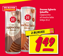  douwe egberts ijskoffie 2 10 25 ice cappuccino break creamy latte mocha blikje blikjes 