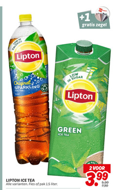  lipton ice tea 2 100 calories 1 zegel original sparkling fles pak liter sugar green 3.99 