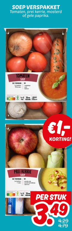  soepgroenten 1 30 soep verspakket tomaten prei kerrie mosterd gele paprika zes stuk 