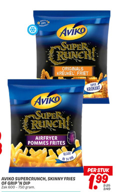  aviko patat 14 100 600 750 super originals kreukel friet airfryer pommes frites klaar min supercrunch skinny fries grip dip zak krokant stuk 
