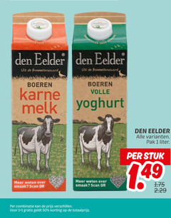  den eelder karnemelk melk yoghurt 1 50 boeren volle scan pak liter stuk combinatie 