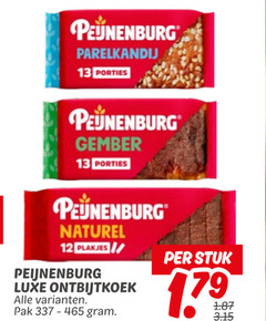  12 13 parelkandij porties gember naturel plakjes peijnenburg luxe ontbijtkoek pak stuk 