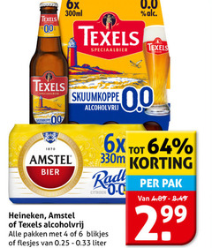  heineken amstel texels alcoholvrij bier blikjes 4 6 64 1870 00 6x 300ml speciaalbier 0.0 skuumkoppe bieren pak citroen pakken 0.25 liter 