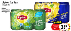  lipton ice tea 6 100 330 ml plot verfrissend laag rafraichissant faible calories green bruisend sparkling pak 