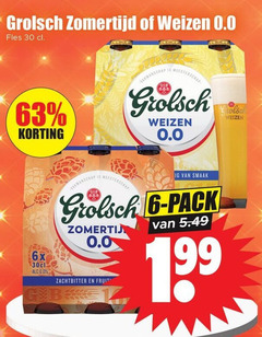  grolsch alcoholvrij bier 6 30 zomertijd weizen 0.0 fles meesterschap 6x pack zachtbitter fruit b 