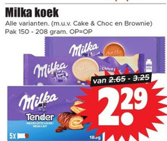  milka biscuit 18 150 koek cake choc brownie pak 5x tender milch latte leche melk lait choco 