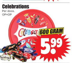  celebrations mini chocoladerepen 600 doos galaxy cole milky 5.99 