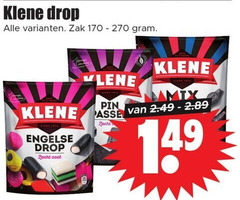  klene drop zak engelse zacht zoet mix 