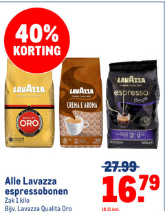  lavazza koffiebonen 1 10 40 1000 torino italia crema aroma qualita coffee beans artic for all arabica ge espresso barista intenso intensity espressobonen zak kilo 
