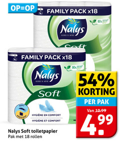 nalys toiletpapier 18 80 family pack x18 inspired by nature soft comfort resistant pak rollen 