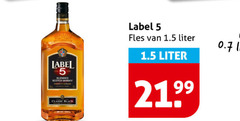  label 5 whisky blended scotch classic black fles liter 