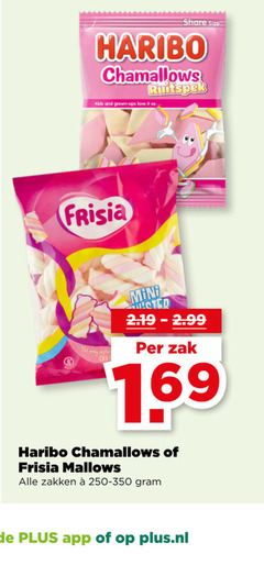  haribo frisia snoep share size chamallows ruitspek kids and grown ups love it mini zak mallows zakken 250-350 plus.nl 