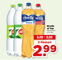  7-up rivella frisdrank 2 refreshing lemon original licht sprankelend cranberry flessen 1 5 liter 