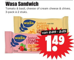  wasa knackebrod 2 3 sandwich tomato basil cheese cream chives pack stuks high sticks 