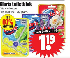  50 55 glorix toiletblok stuk clean fresh citrus lasting hygiene fix aroma white rose 