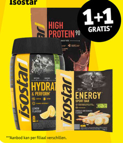  1 8 90 isostar high protein daily use before hydra perform lemon flavour energy sport bar cereals and banana aanbod filiaal 
