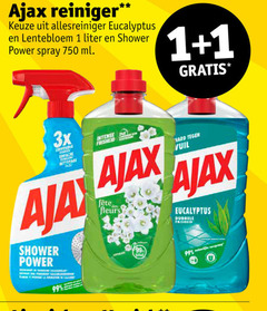  1 99 750 ajax reiniger allesreiniger eucalyptus lentebloem liter shower power spray ml 3x nettoyage intense hard vuil la des fleurs dubbele 