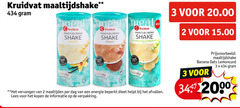  2 3 3447 kruidvat maaltijdshake meal maaltijd repas shake vanille choco new banana time vervangen maaltijden dag energie beperkt dieet afvallen lees 
