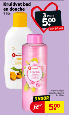  kruidvat huismerk douchegel 1 3 500 bad douche liter scan kaart bain amandel loving cremebad rozengeur parfum rose 
