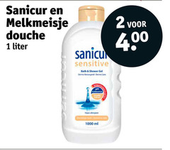  sanicur melkmeisje douchegel 1 2 1000 douche liter sensitive bath shower gel verzorgend ph hypo allergeen ml 