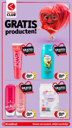  25 40 50 100 kruidvat club formule punten scan kaart essence juicy lipgloss exotic coconut shampoo shampooing orchid jungle final rose haartypen tous types cheveux provitamine parfum alcohol kleurstoffen colorants face wipes sensitive gevoelige huid peaux trees sensibles gezichtsreinigingsdoekjes les lingettes pour le visage pieces plastic plastique mild zacht waterproof make doux maquillage waterpas verrassend 