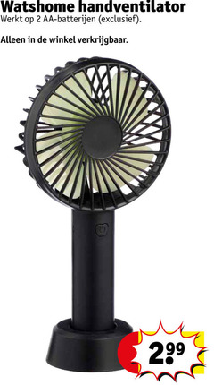  ventilator 2 watshome handventilator aa batterijen 