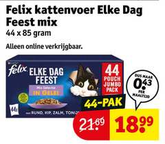  felix kattenvoer 44 dag feest mix online purina gelei rund kip zalm tonijn pouch jumbo pack pak maaltijd 