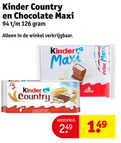  kinder chocolade country chocolate maxi la 