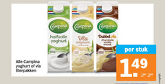  campina yoghurt vla halfvolle proteine slagroom rom dubbel chocolade vanille dubbele variatie stuk 