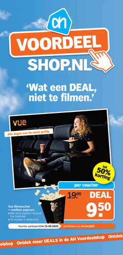  20 50 950 voordeel vue deal filmen dagen week medium popcorn verse bioscoop nederland 00 voucher verzilveren deals 