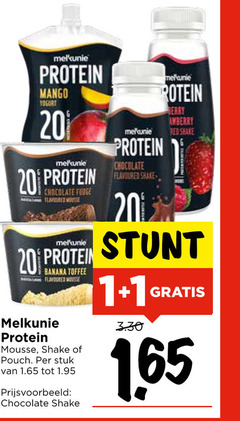  1 10 20 2012 melkunie protein mango yoghurt chocolate red shake rouge banana toffee mousse pouch stuk melanie proteine 65 