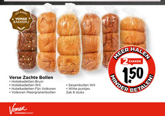  bolletjes 2 6 bakkerij verse zachte bollen hotelkadetten bruin wit fijn volkoren meergranenbollen sesambollen witte puntjes zak stuks zakken minder 