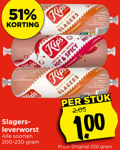  slagers leverworst soorten kips stevig romig hot spicy stuk original 
