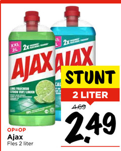  2 xxl 2x lime fraicheur citron ajax fles liter 