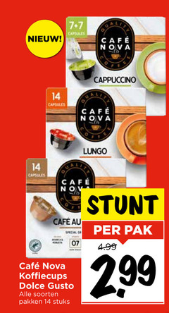  cafe nova dolce gusto capsules 7 14 mcafee cappuccino lungo koffiecups soorten pakken stuks pak 