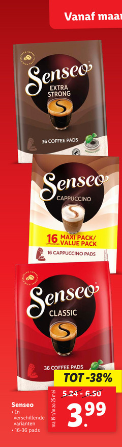  douwe egberts senseo koffiepads 16 19 25 36 coffee strong pads naturally good cappuccino maxi pack classic 3.99 