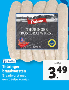  500 dulano selection original ge koeling braadworsten braadworst komijn 